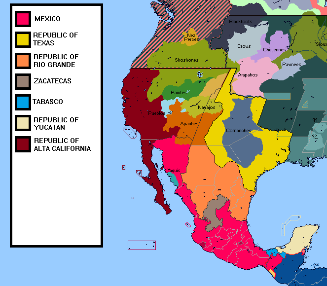 WI: Centralist Mexico completely collapses in 1830s-1840s ...