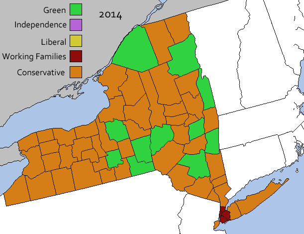 2014 New York Third Party Governor Map.png