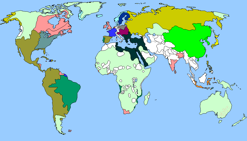 Карта мира 1800г