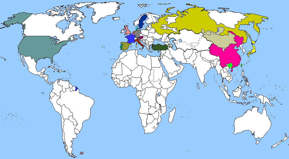 Карта мира на 1936 год
