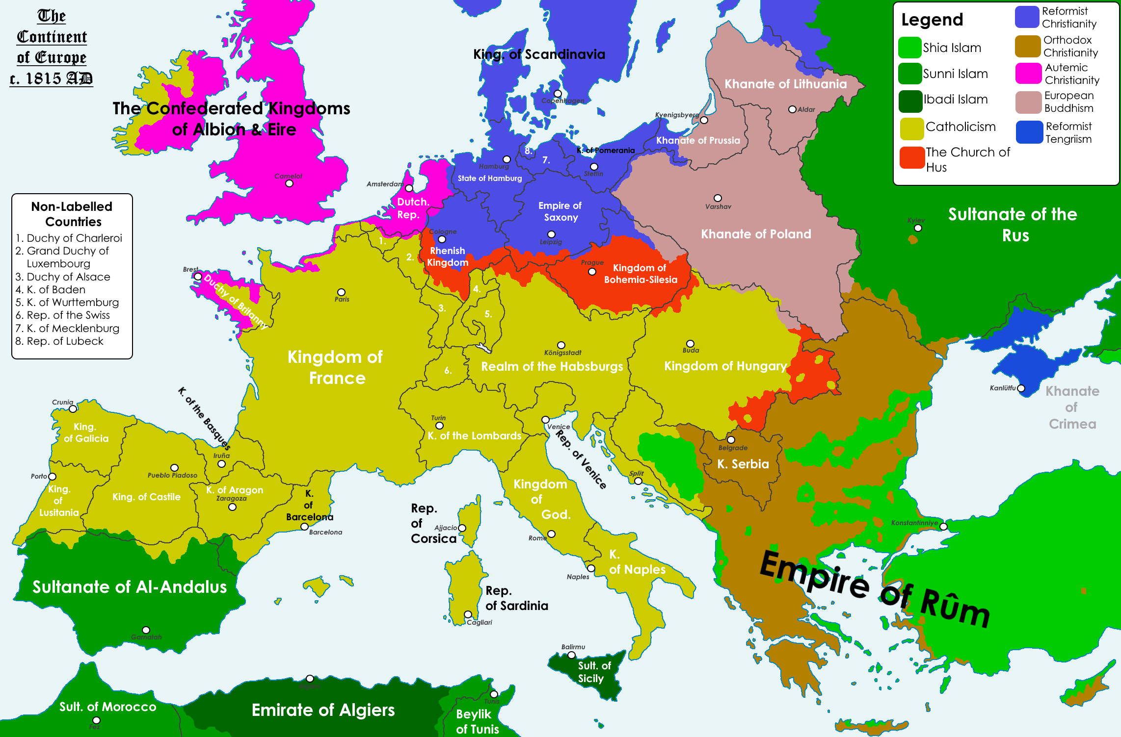 Alternate Religion Map of Europe 1815.png