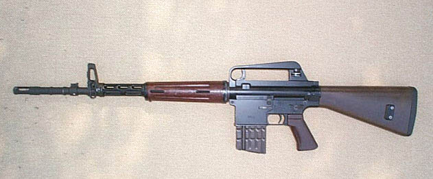 Old and Current models of the Colt AR10 combat rifle