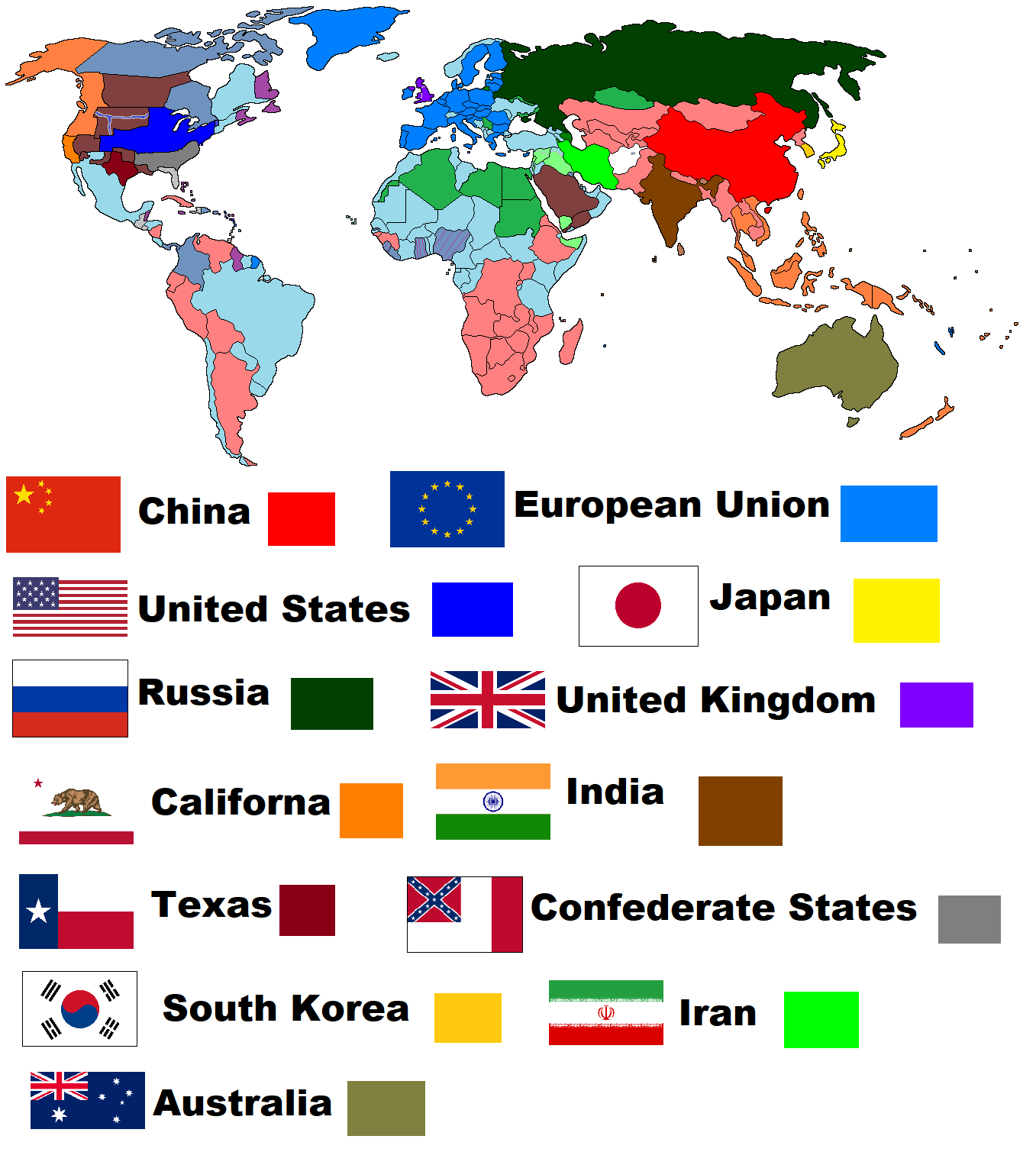 Balkanzied America world map.png