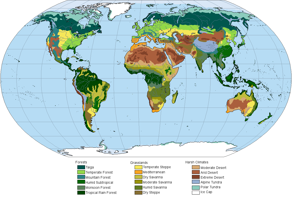 taiga biome map