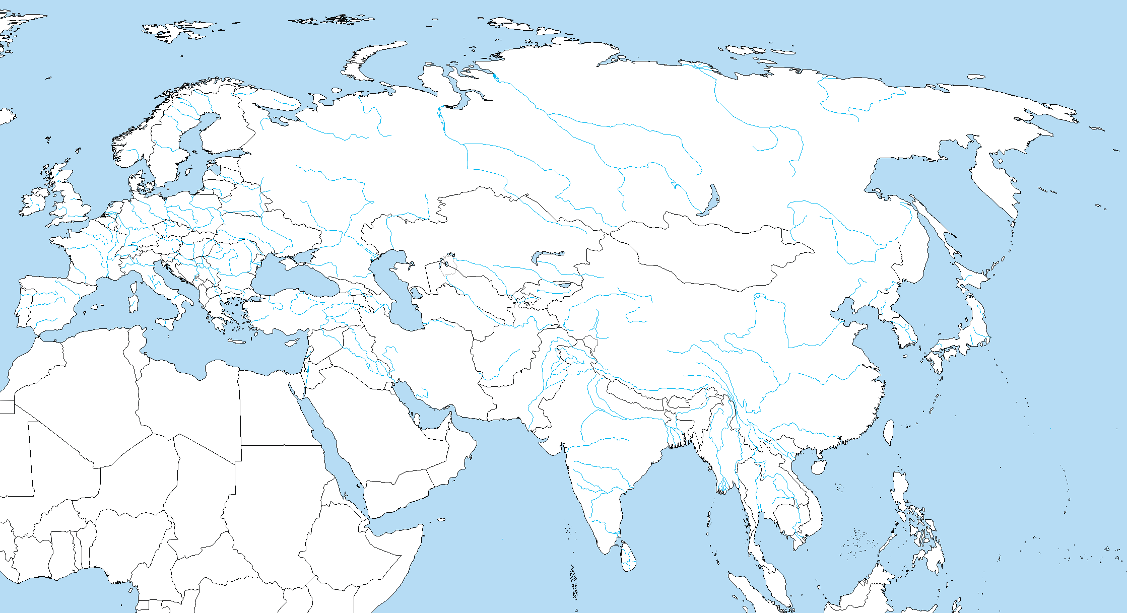 Eurasia With Rivers Png.96577