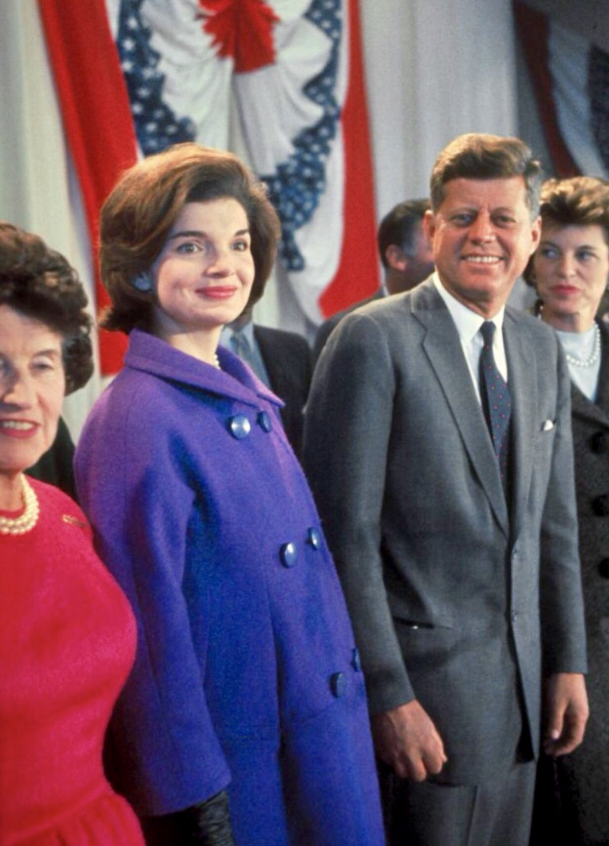 Image of JFK, Jackie Kennedy, and others.