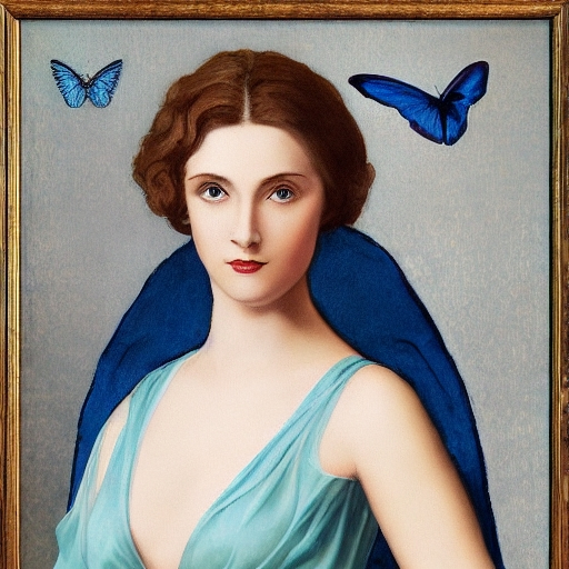 female personification of Alternate History  with blue butterfly, neoclassical painting.jpg