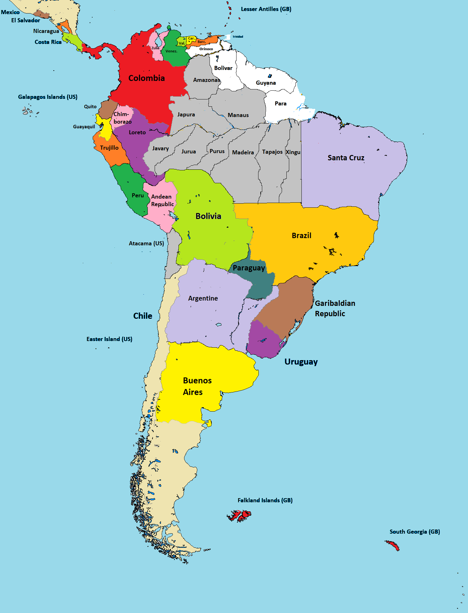 Fenians - Map of South America - 1918.png