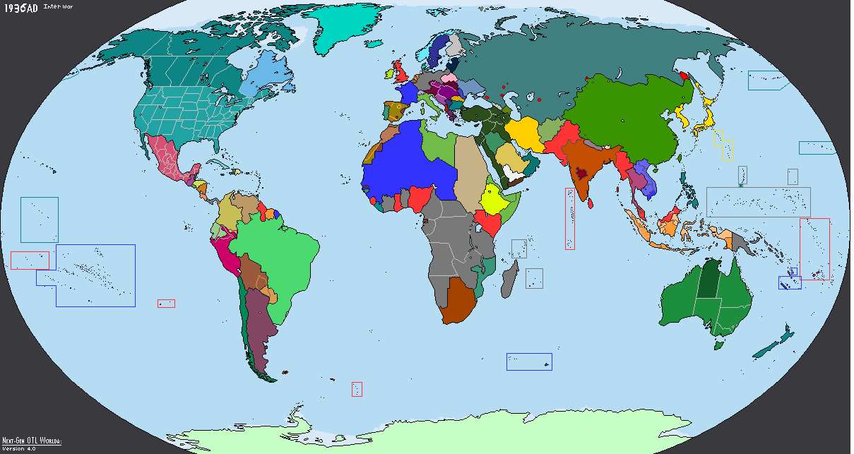 Политическая карта мира 1936