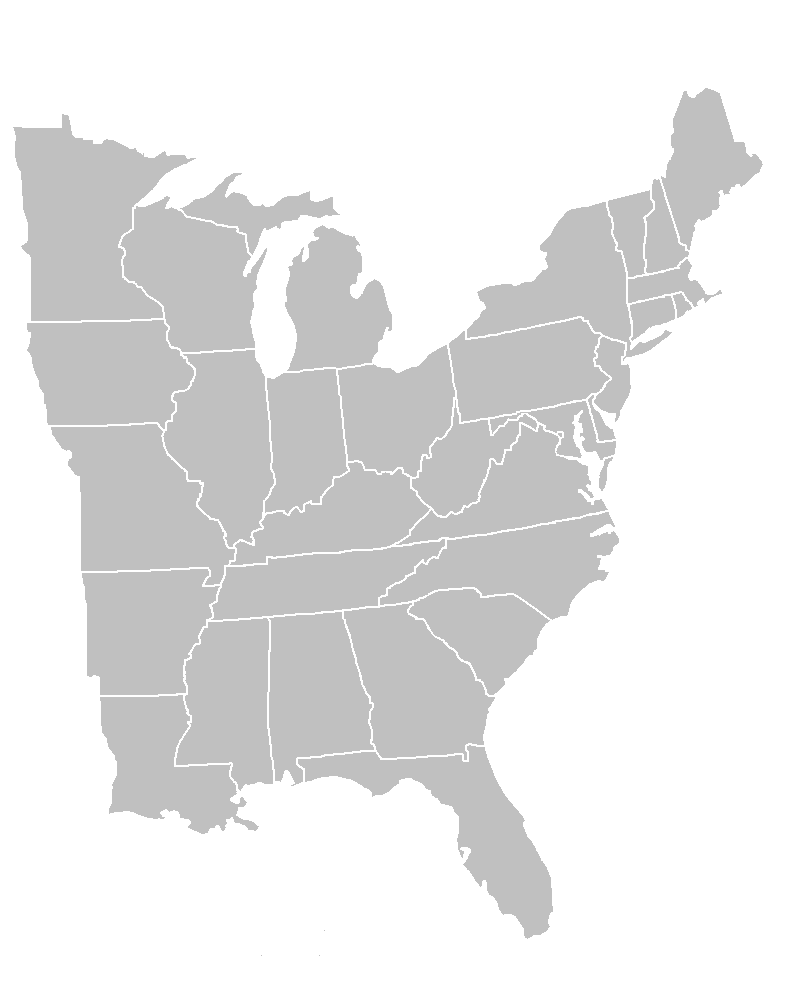 East_Coast_USA. Восточное побережье США. East States USA. Map of the United States East Coast.