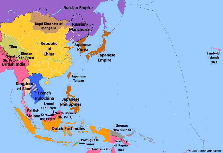 Mapa De Asia 1914