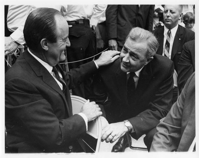 McCarthy and Humphrey at seating 1968.jpg