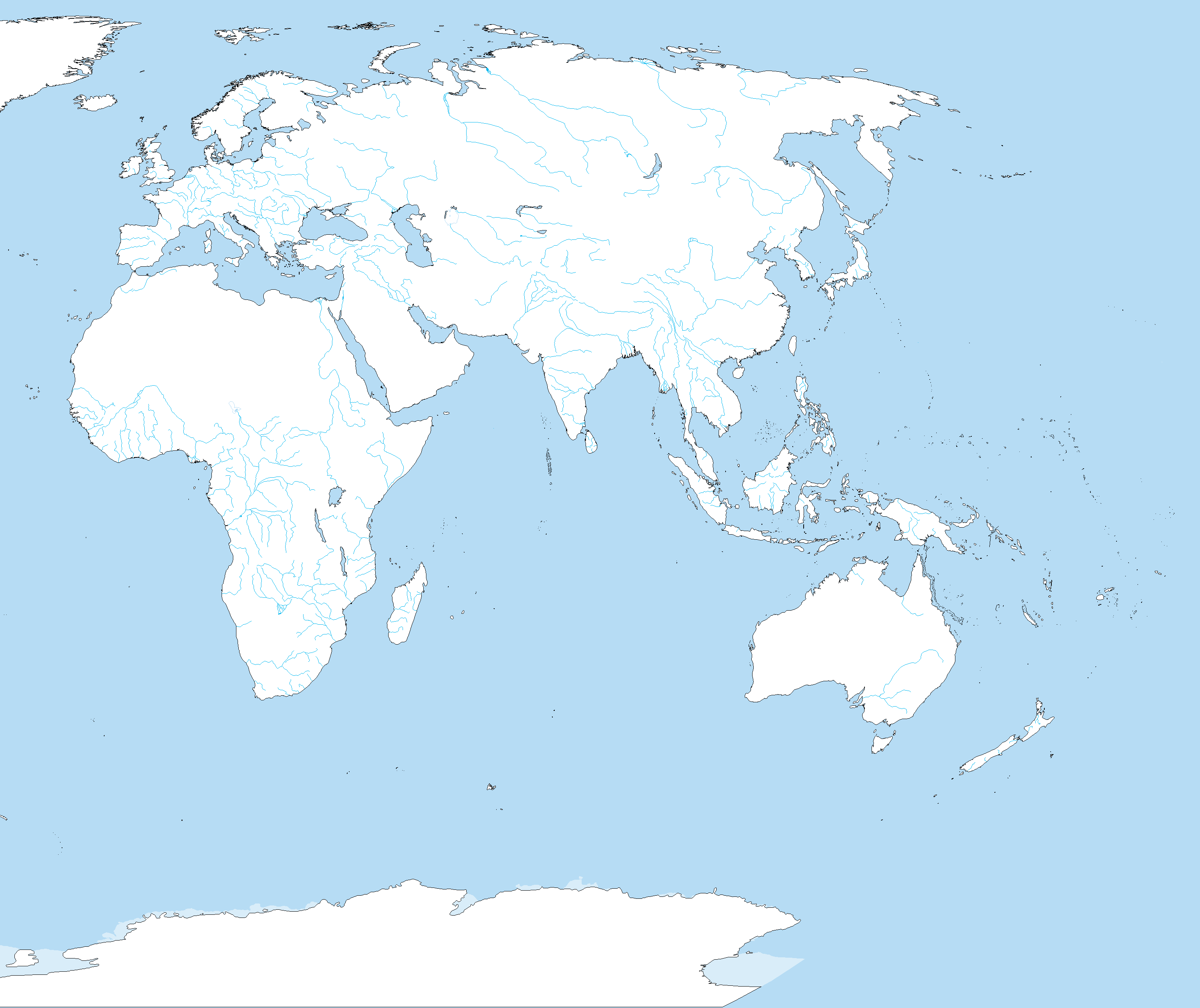 World Map Without Asia 