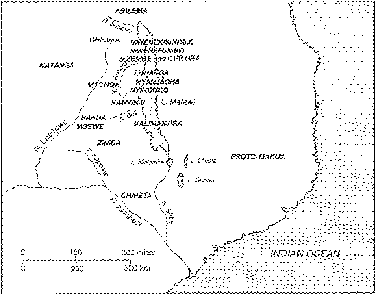 Pre-dynastic groups in Northern Zimbabwe (after K. M. Phiri and O. J. M. Kalinga).png
