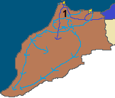 Second Sardinian-Moroccan war, Sardinian and French armies movements.png