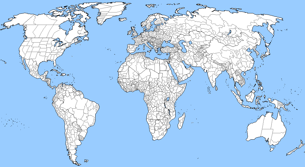 Blank World Map With Countries And States