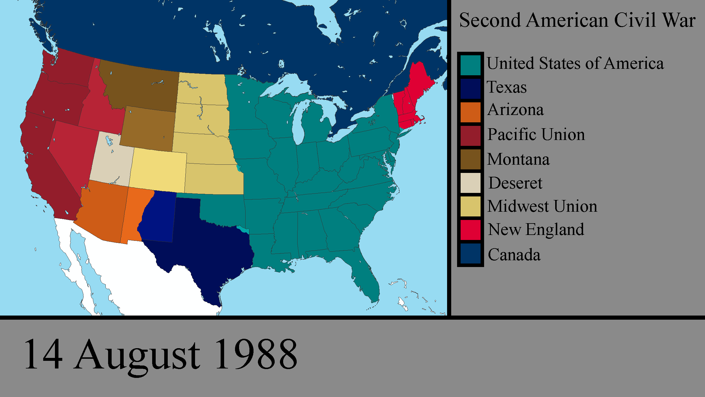 The Second American Civil War - August 1988.png