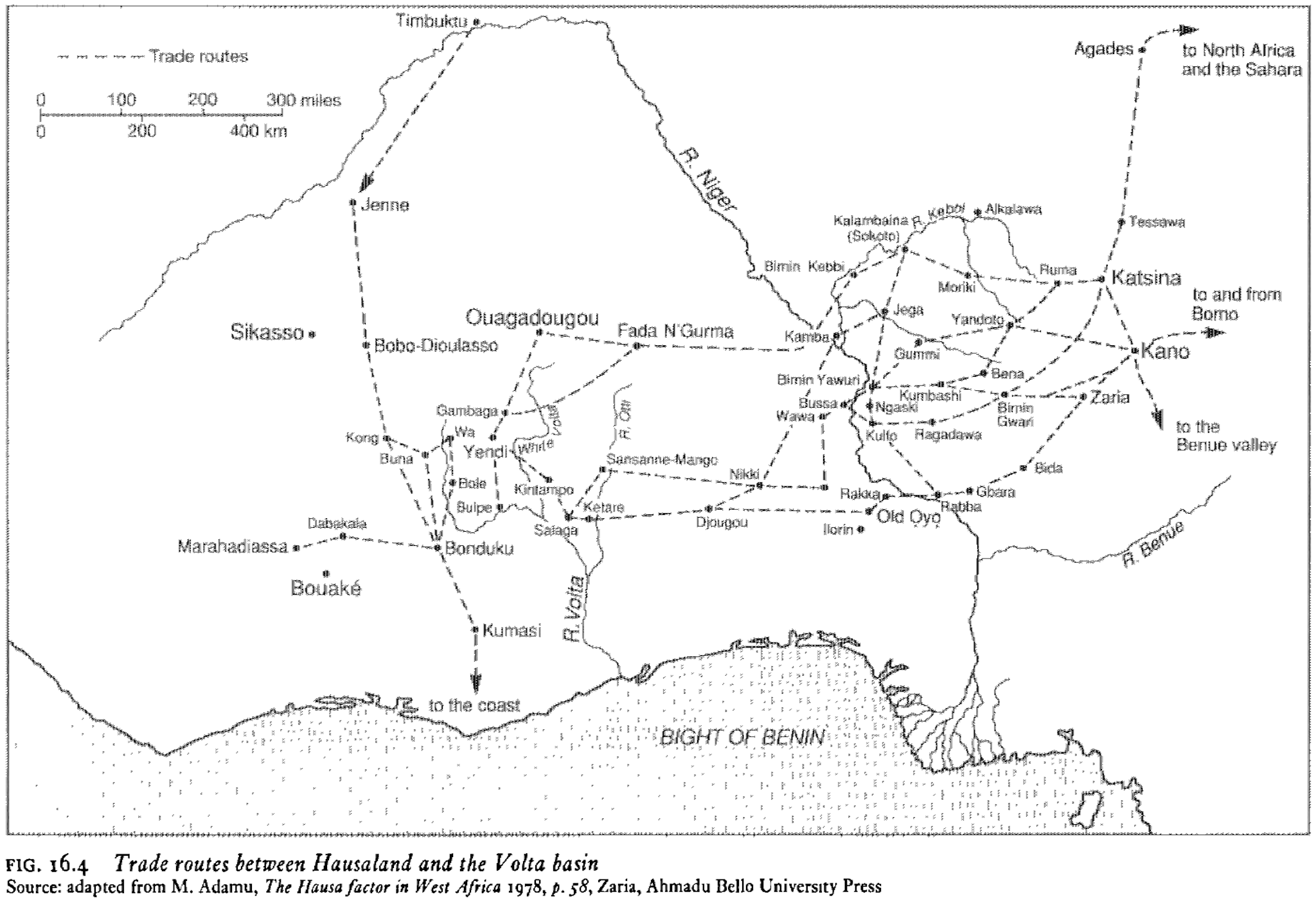 Trade routes between Hausaland and the Volta basin.png