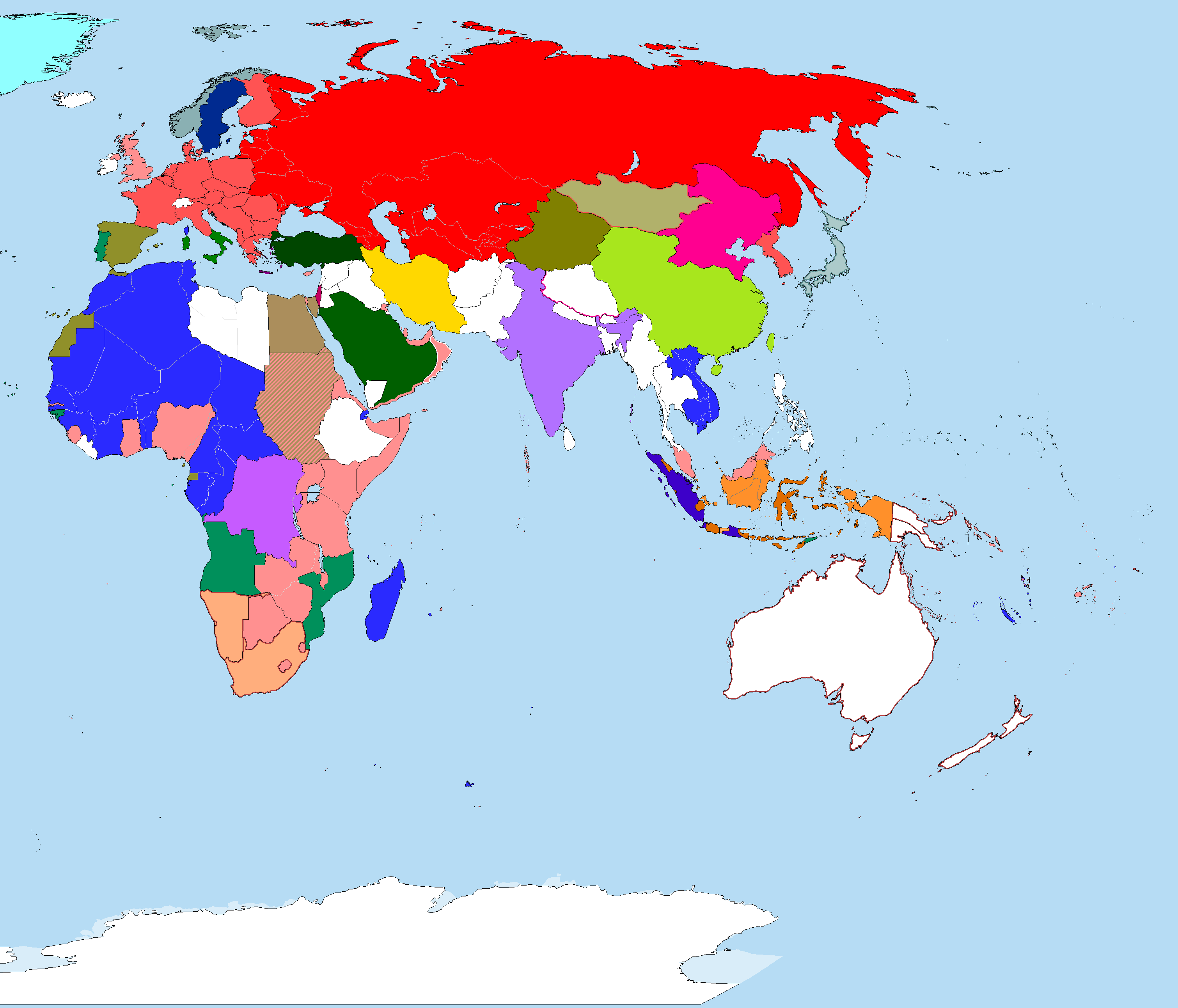 Карта мира 1960 года политическая