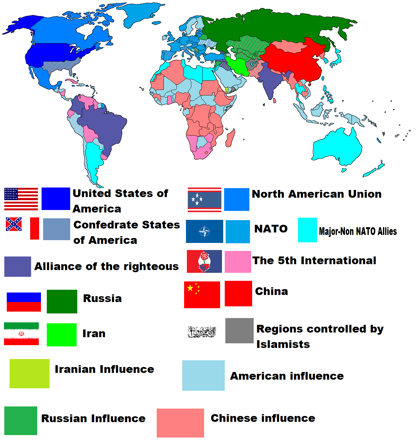 USA and CSA world map.png
