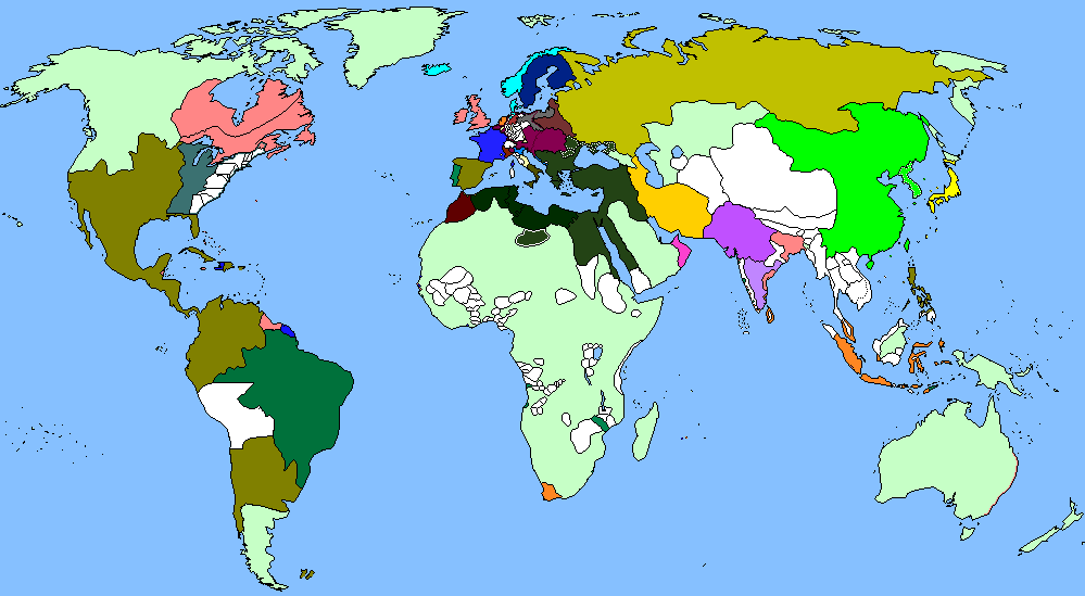 Мир в 1800. Американская Империя. Карта Европы 1790 года.