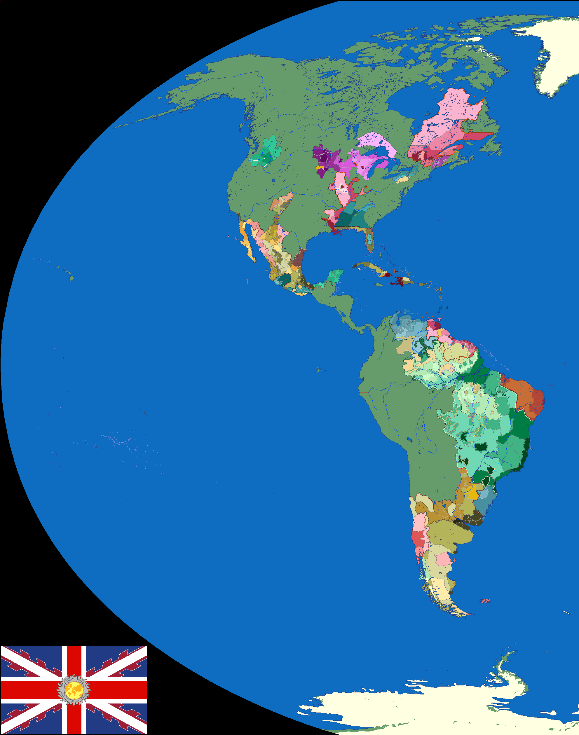 WorldRaj Allies and Non-Anglic Colonies - The Americas.png