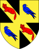 Quartered sable bend Or and Or with Martens gules and Martins azure _ for Vylinius _ FG.png