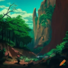 craiyon_110837_A_forest_growing_in_a_red_rock_crater__Studio_Ghibli__.png