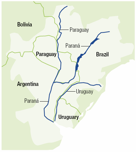 Реки и притоки южной америки. Бассейн реки Парана. Бассейн реки Парана на карте. Река Парана и река Уругвай на карте. Река Парана и Парагвай на карте.