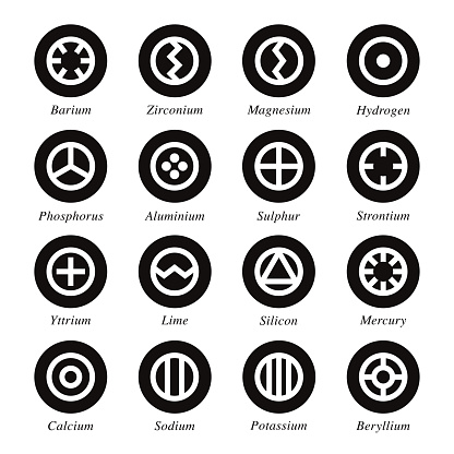 chemical-element-icons-set-1-black-circle-series-vector-id479195060