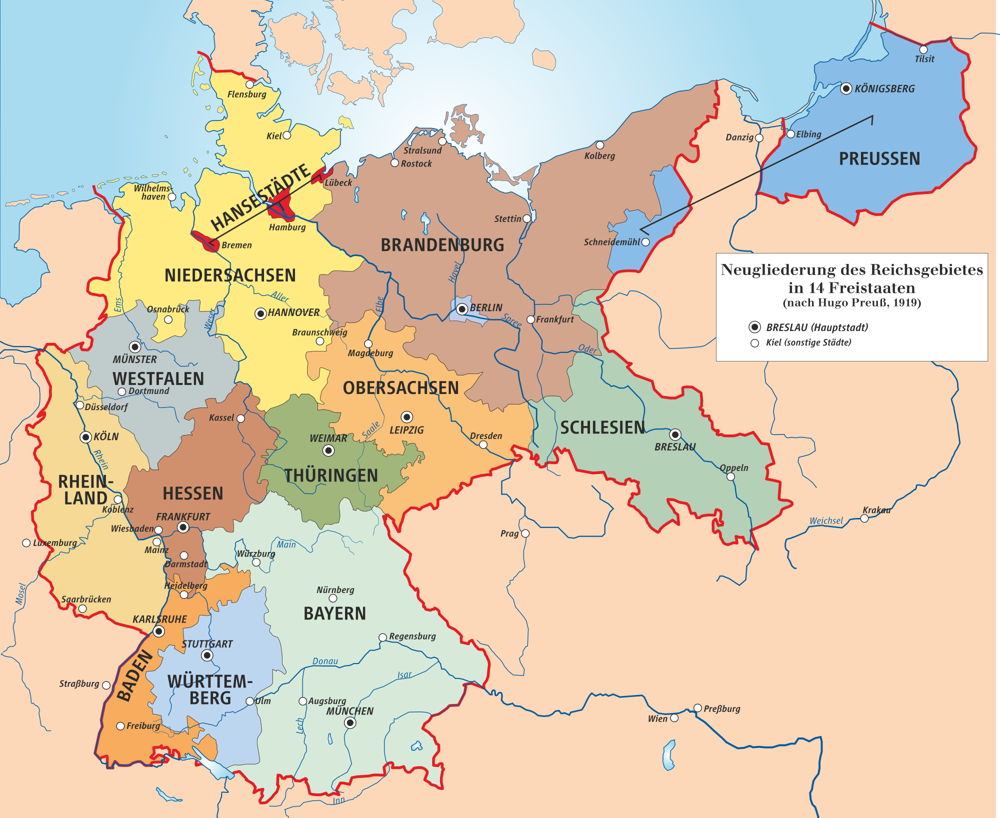 Karte Deutsches Reich 1937