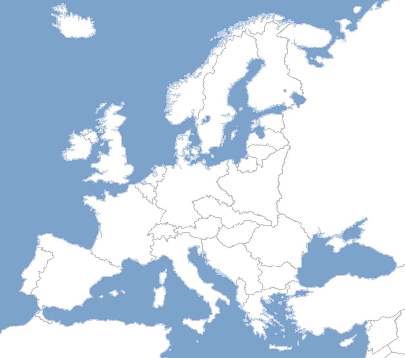 Карта европы. Blank Map of Europe. Карта Европы пустая. Карта Европы с границами. Политическая арта Европы белая.