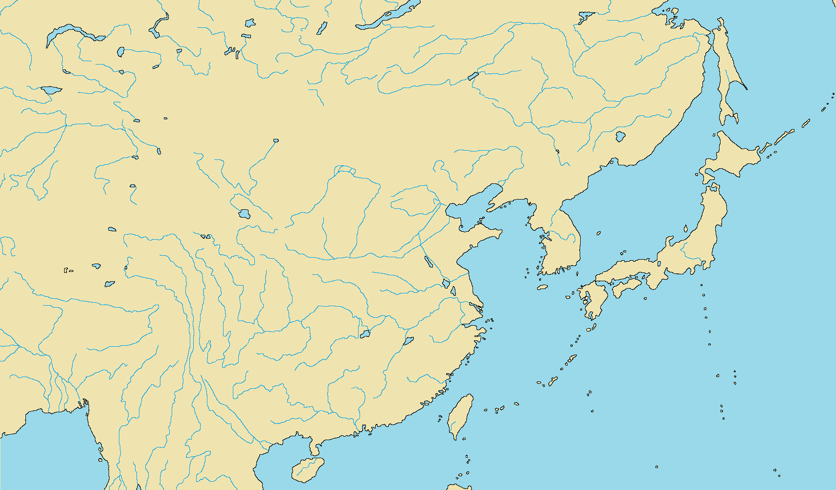 Asia river. Реки Японии на карте. Карта Китая для маппинга. Карта Китая пустая. East Asia blank Map.