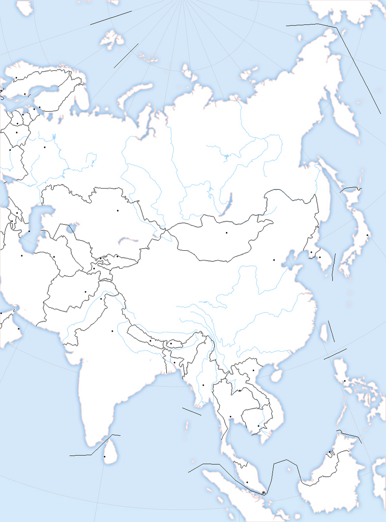 Blank Map Of Asia With Borders