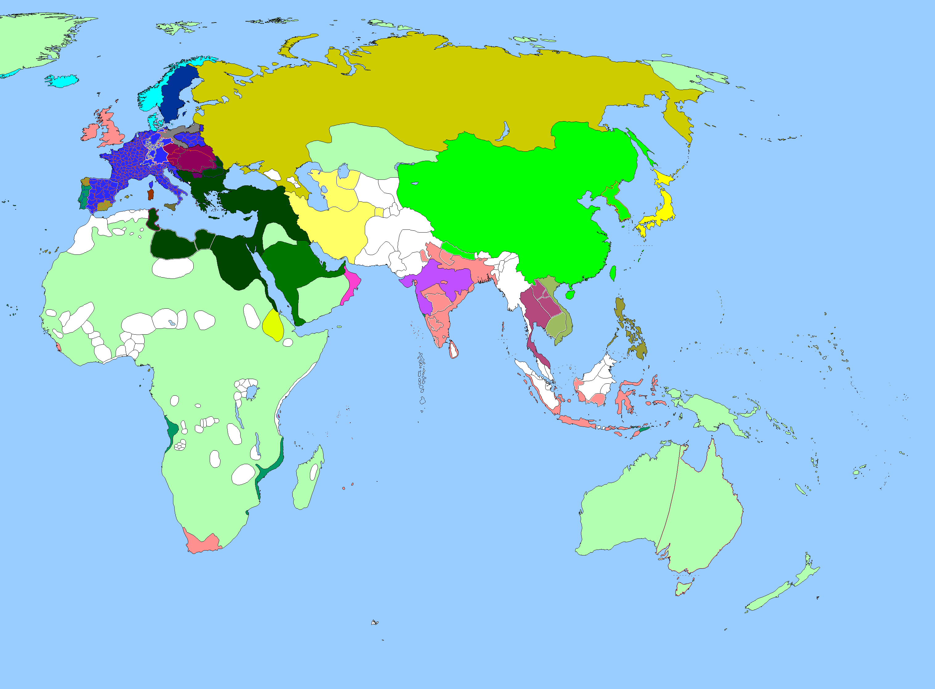 Политическая карта мира 1812